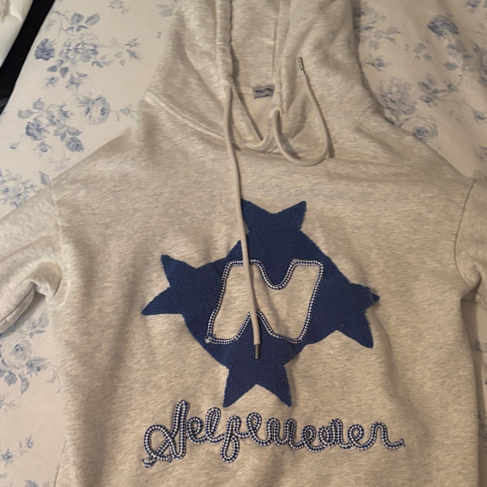 Gray Alfric Eden Hoodie with Blue Star Design